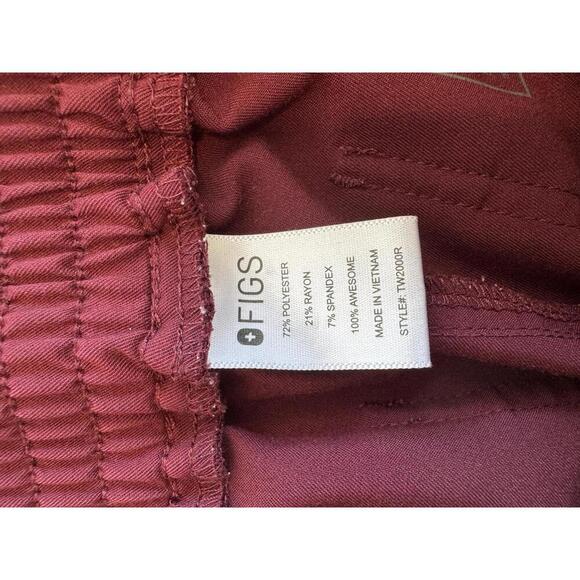 FIGS Yola Scrub Pants Burgundy Size XS - Picture 5 of 5